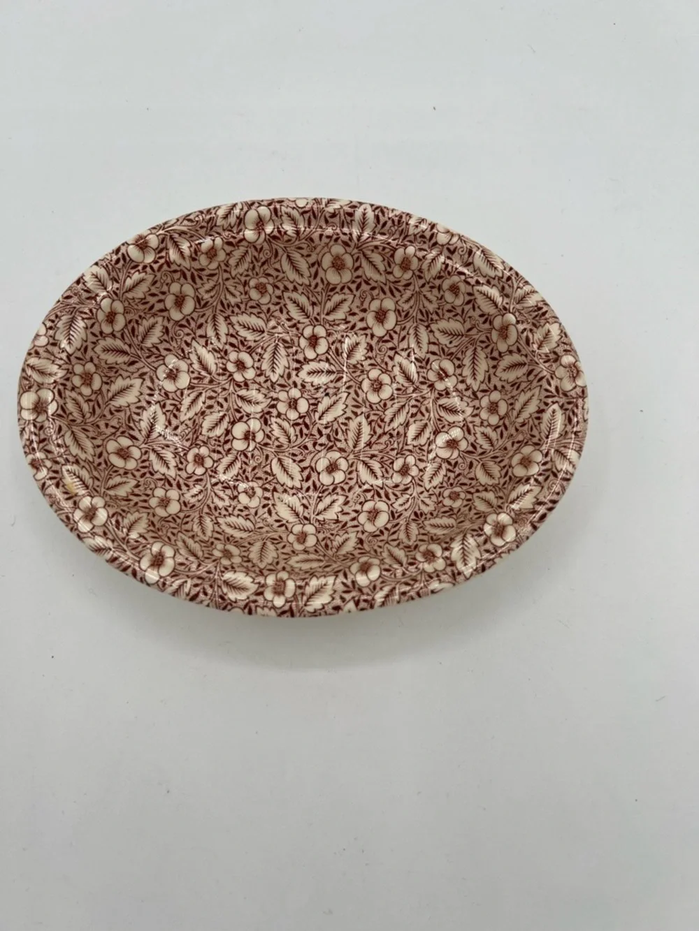 Vintage Masons Wedgewood Crabtree and Evelyn red/brown floral soap dish